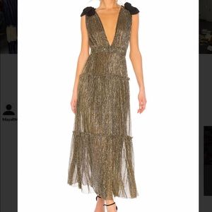 Sabina Musayev Ray dress in Gold